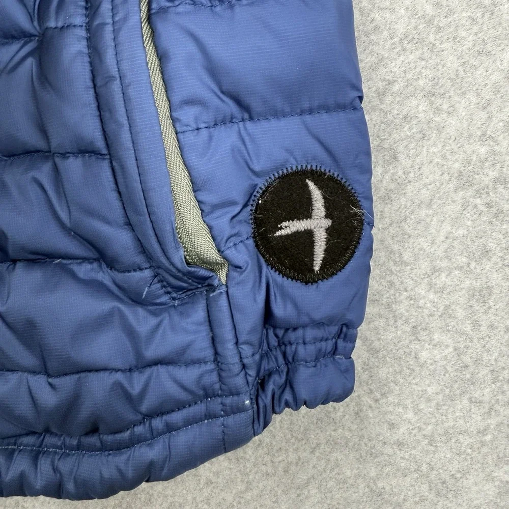 Relwen Jacket Mens Small Blue Puffer Goose‎ Down Quilted Snap Button Outdoors